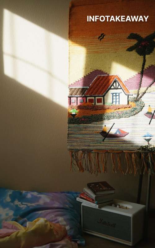 Tapestry on wall