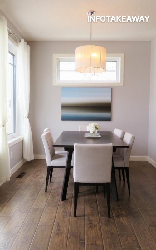 Dining table with white chairs